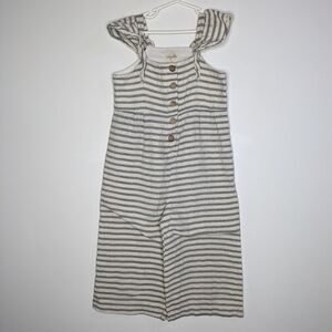 Vignette Grey White Striped 100% Cotton Jumpsuit 10